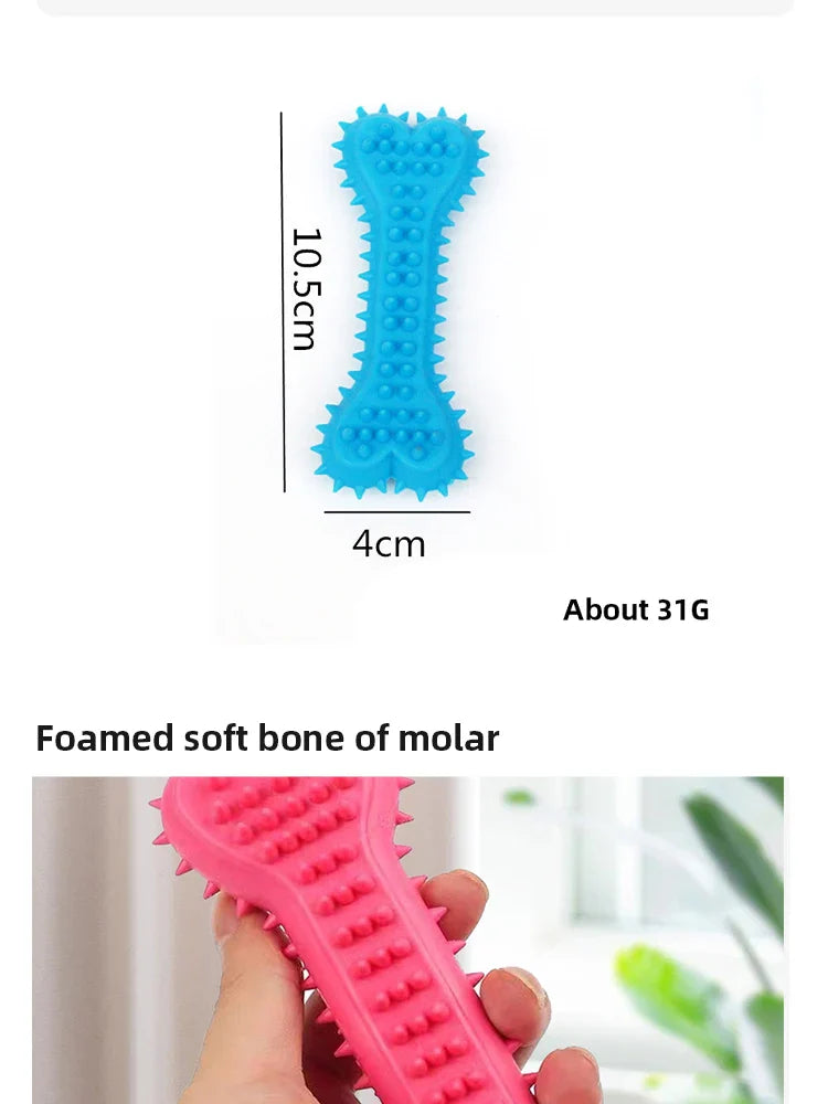 Soft Rubber Bone Shaped Chew Toy for Small Dogs Teeth Grinding Training