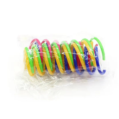 Plastic Spring Cat Toy, Colorful Jumping Bounce Springs for Cats, Scratch-Resistant Bite-Safe Interactive Kitten Toy