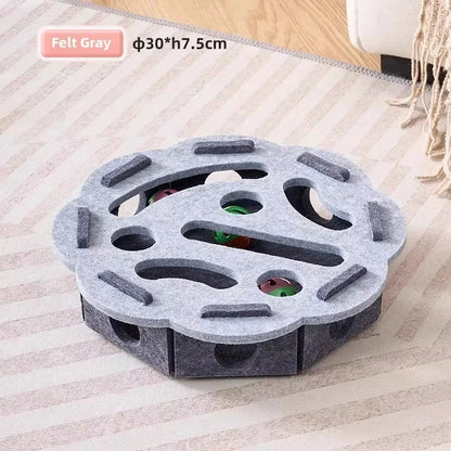 Cat Puzzle Toy Felt Puzzle Box Cat Exercise Toy With Ball Indoor Sports Entertainment Hunting Cat Toys For Indoor Cats