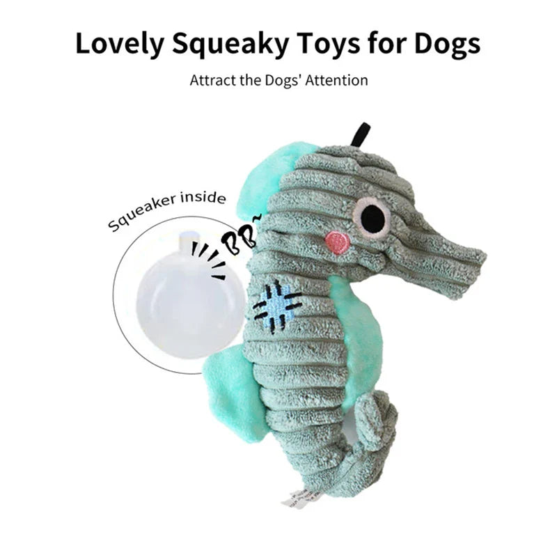 🐶 Plush Toys for Small Dogs – Squeaky Soft Ocean Series