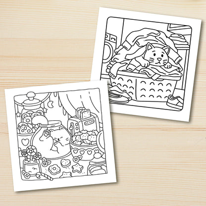 Cat Life Coloring Book