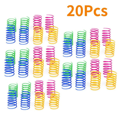 Plastic Spring Cat Toy, Colorful Jumping Bounce Springs for Cats, Scratch-Resistant Bite-Safe Interactive Kitten Toy