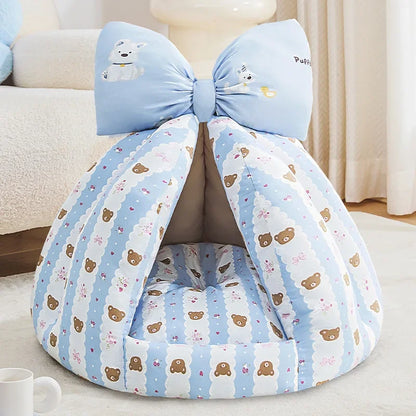 Pet Plush Teepee Tent Cat & Dog Bed