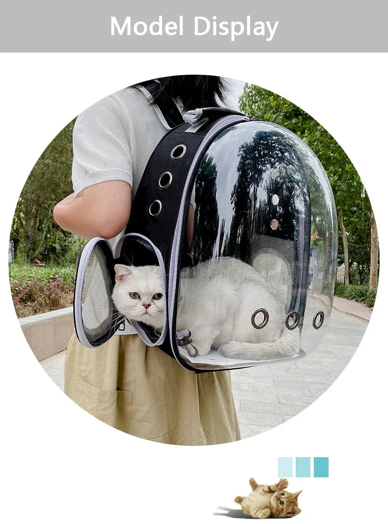 Pet Cat Carrying Bag - Space Pet Backpacks Breathable Portable Transparent Backpack for Puppy Dog Transport Carrier Space Capsule Bags