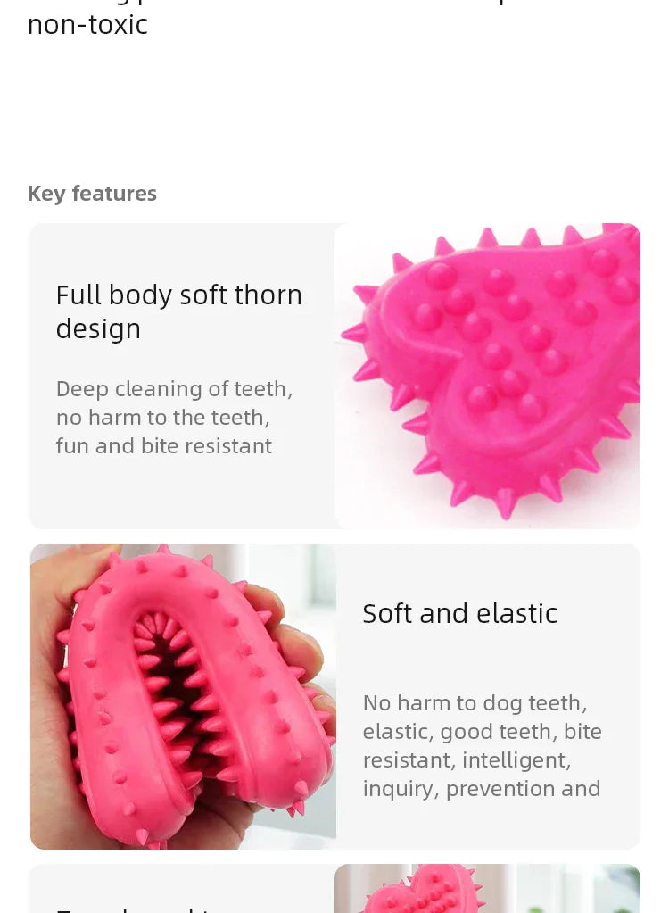 Soft Rubber Bone Shaped Chew Toy for Small Dogs Teeth Grinding Training