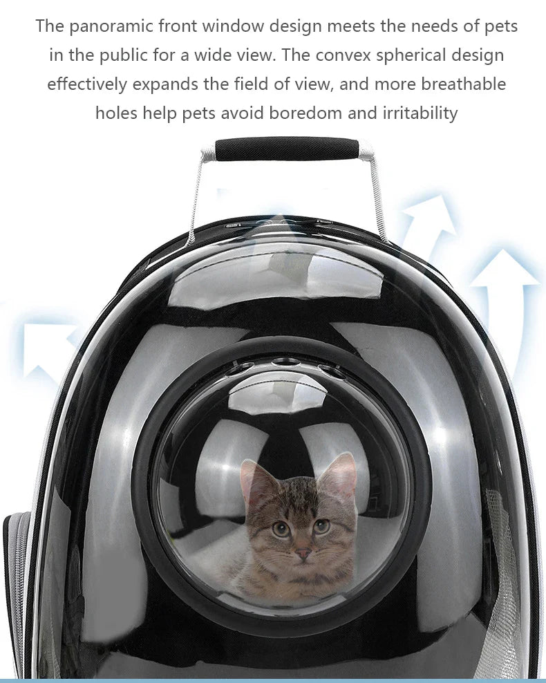 Pet Cat Carrying Bag - Space Pet Backpacks Breathable Portable Transparent Backpack for Puppy Dog Transport Carrier Space Capsule Bags