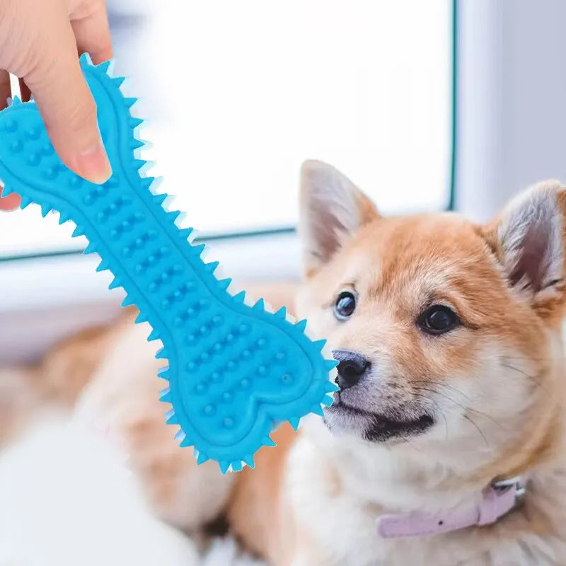 Soft Rubber Bone Shaped Chew Toy for Small Dogs Teeth Grinding Training