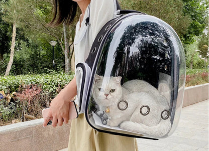 Pet Cat Carrying Bag - Space Pet Backpacks Breathable Portable Transparent Backpack for Puppy Dog Transport Carrier Space Capsule Bags