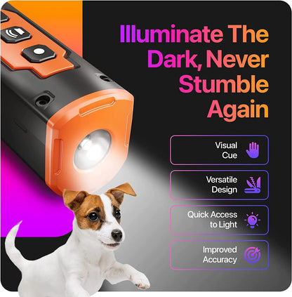 Dog Repeller Ultrasonic Dog Training Device Rechargeable Anti Dog Bark Deterrent Device With LED Flashlight