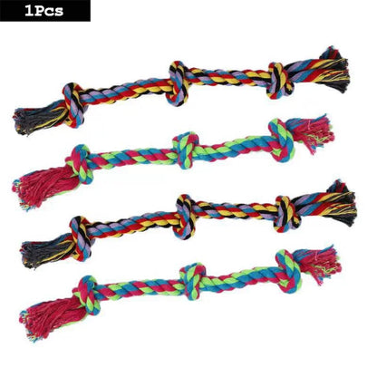 Dog teething resistant cotton rope toys, small, medium and large dog toys, knotted toys, braided chewing ropes for pets