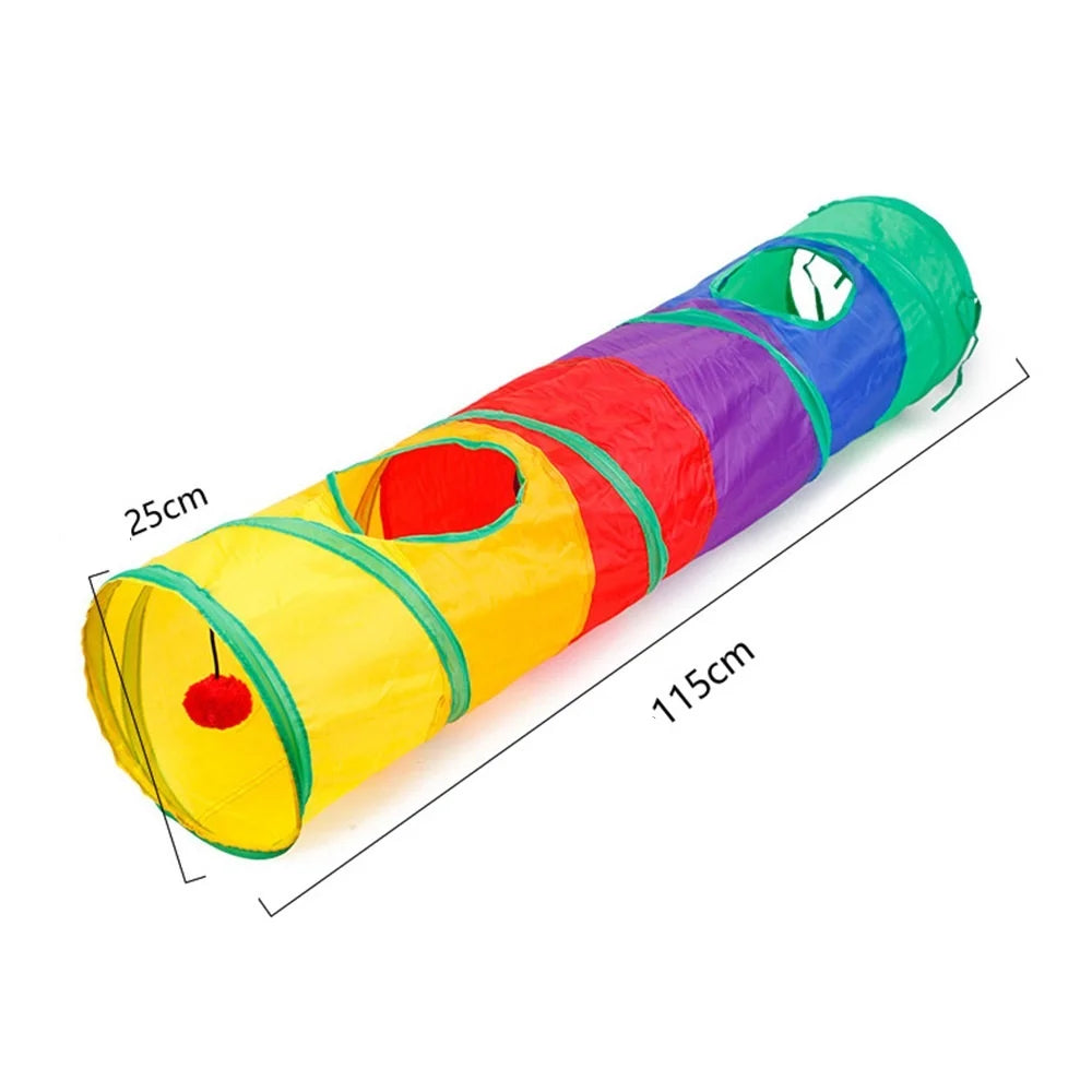 Hot Cat Tunnel Pet Tube Collapsible Play Toy Puzzle, Exercising, Hiding Training Pet Toys