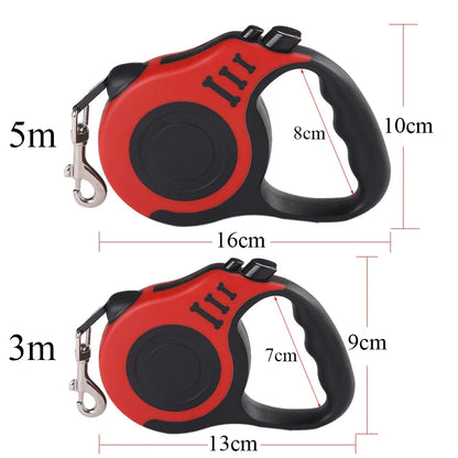 FlexiLeash Retractable Dog Leash | 3m/5m Tangle-Free Walking Lead