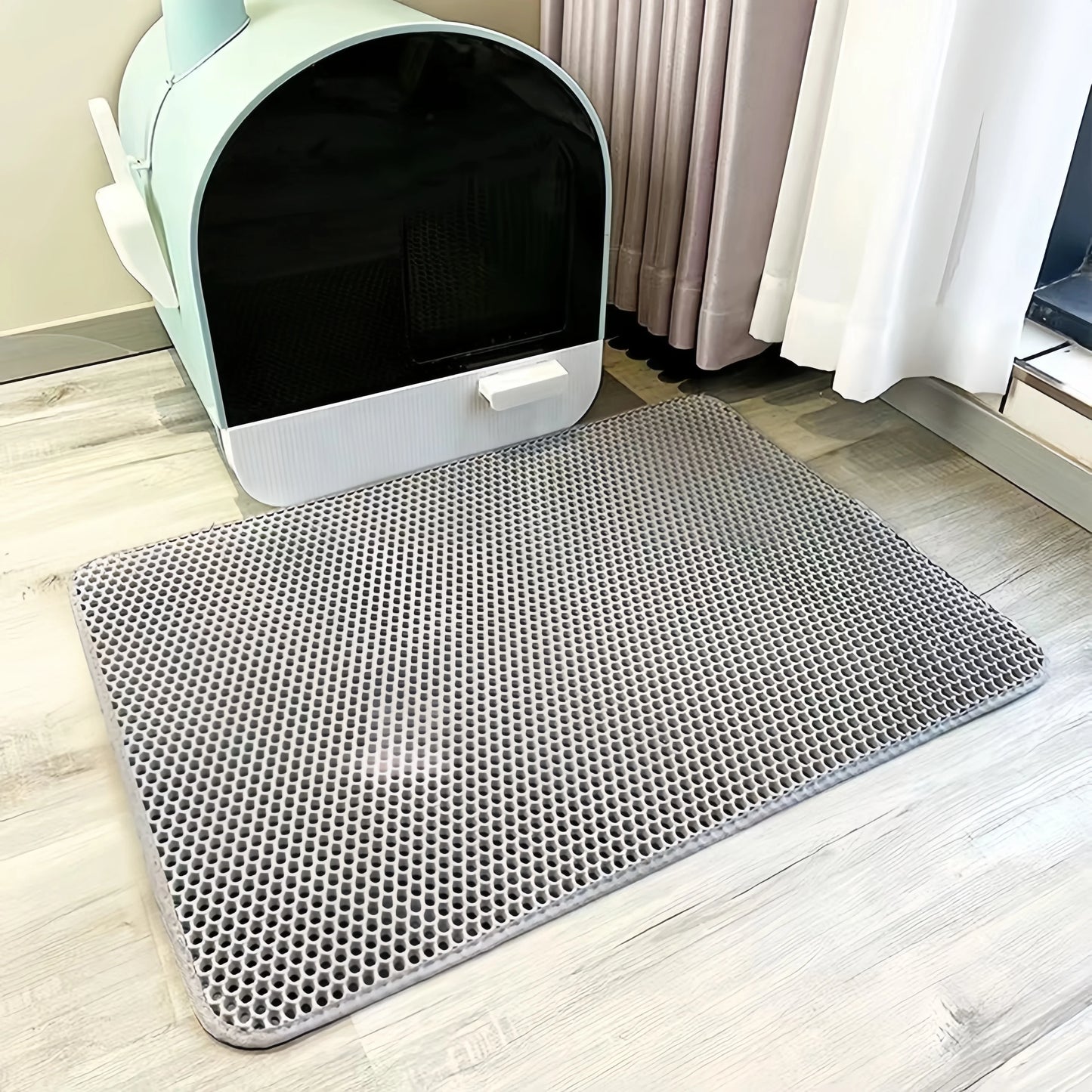 Heavy Duty Cat Litter Mat/Waterproof 2 Layer Non Slip Washable Pet Floor Protector Litter Box Sand Stopper