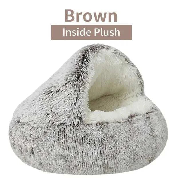 2-in-1 Cat Snuggle Cave – Plush Bed for Aussie Cats