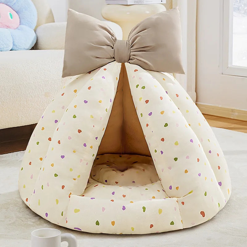 Pet Plush Teepee Tent Cat & Dog Bed