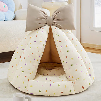 Pet Plush Teepee Tent Cat & Dog Bed