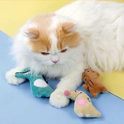 Cute Plush Cat Chew Toy - Interactive Molar Bite Toy