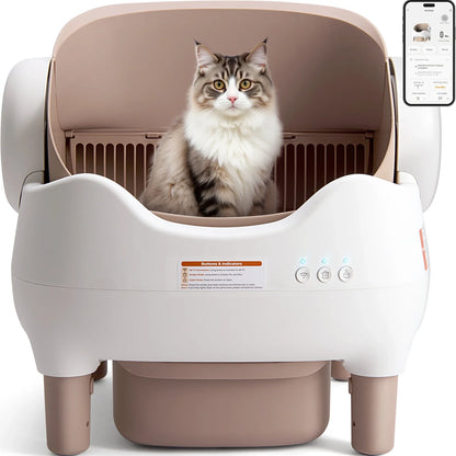 Lunapurr Self Cleaning Litter Box With App Control For Multi-Cat