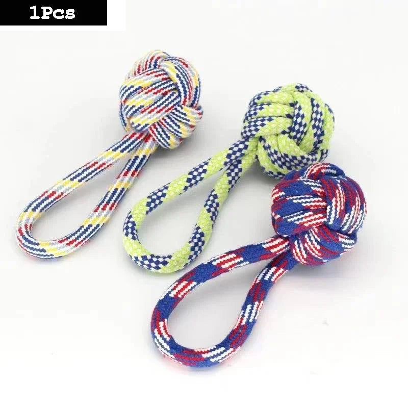 Dog teething resistant cotton rope toys, small, medium and large dog toys, knotted toys, braided chewing ropes for pets