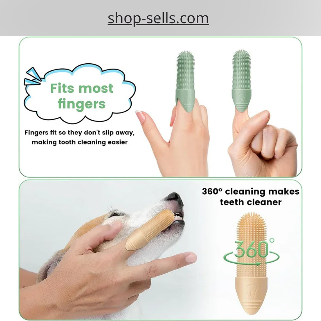 Silicone Pet Finger Toothbrush – Soft Gum Protection & Tartar Removal for Dogs and Cats