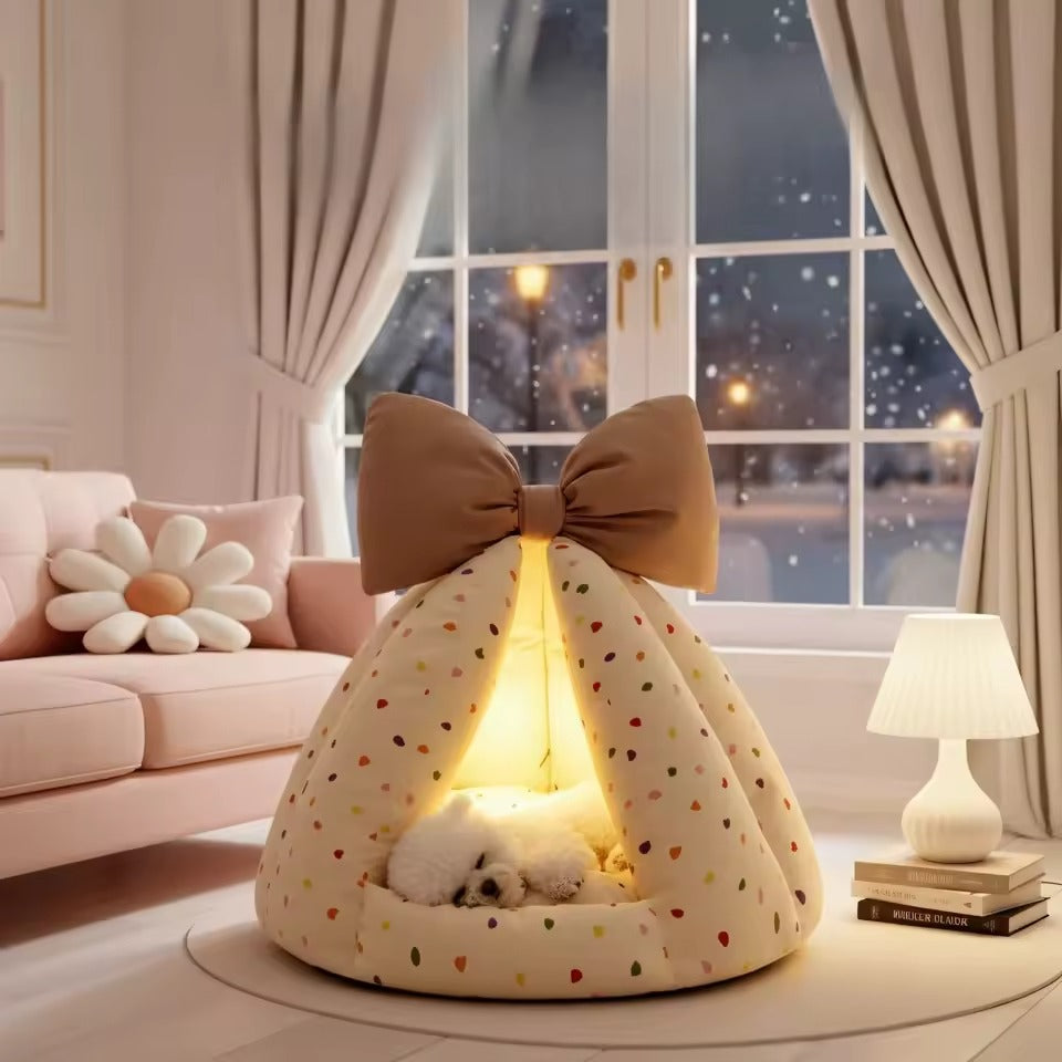 Pet Plush Teepee Tent Cat & Dog Bed