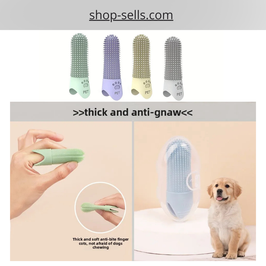 Silicone Pet Finger Toothbrush – Soft Gum Protection & Tartar Removal for Dogs and Cats